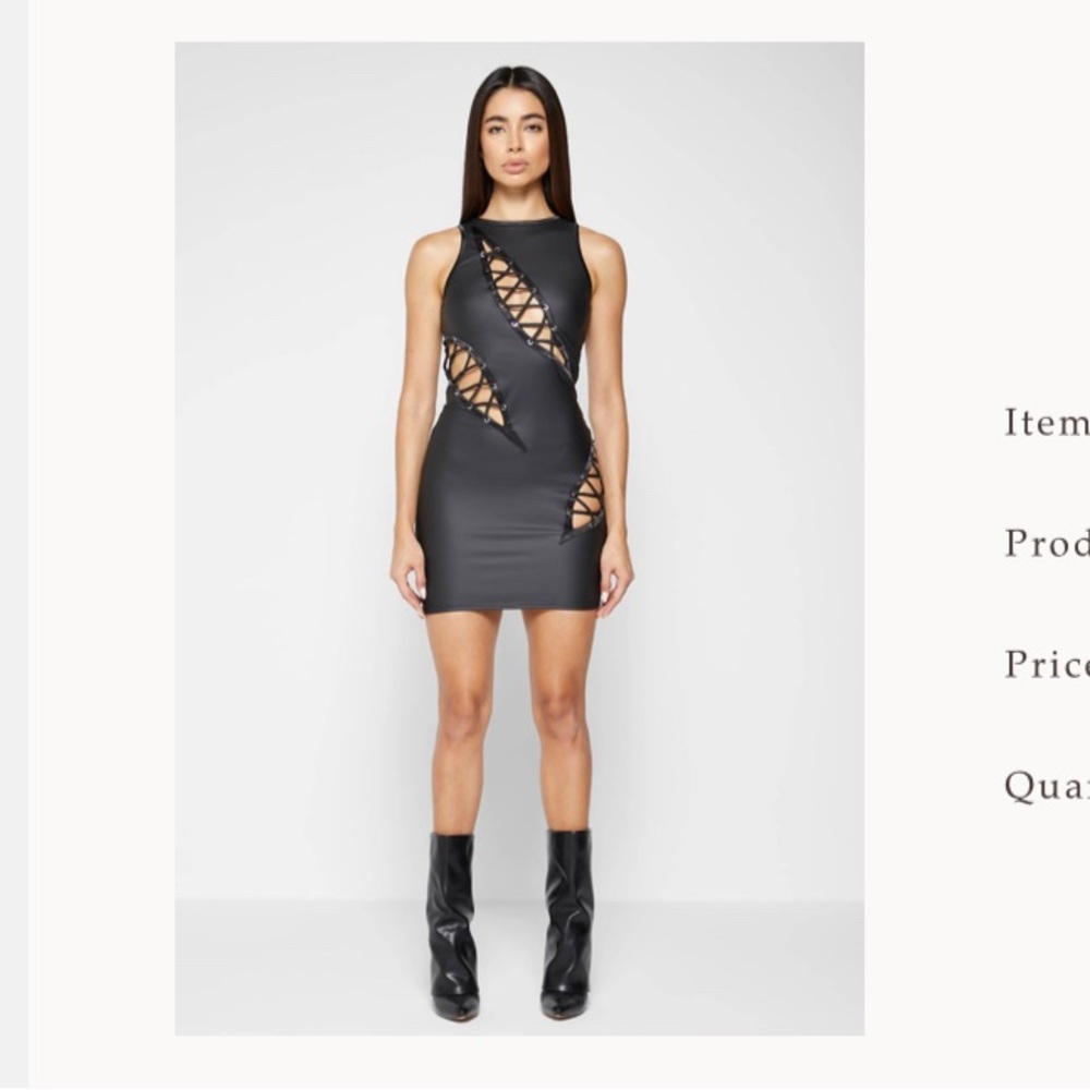Maniere De Voir Black Cut-Out Mini Dress